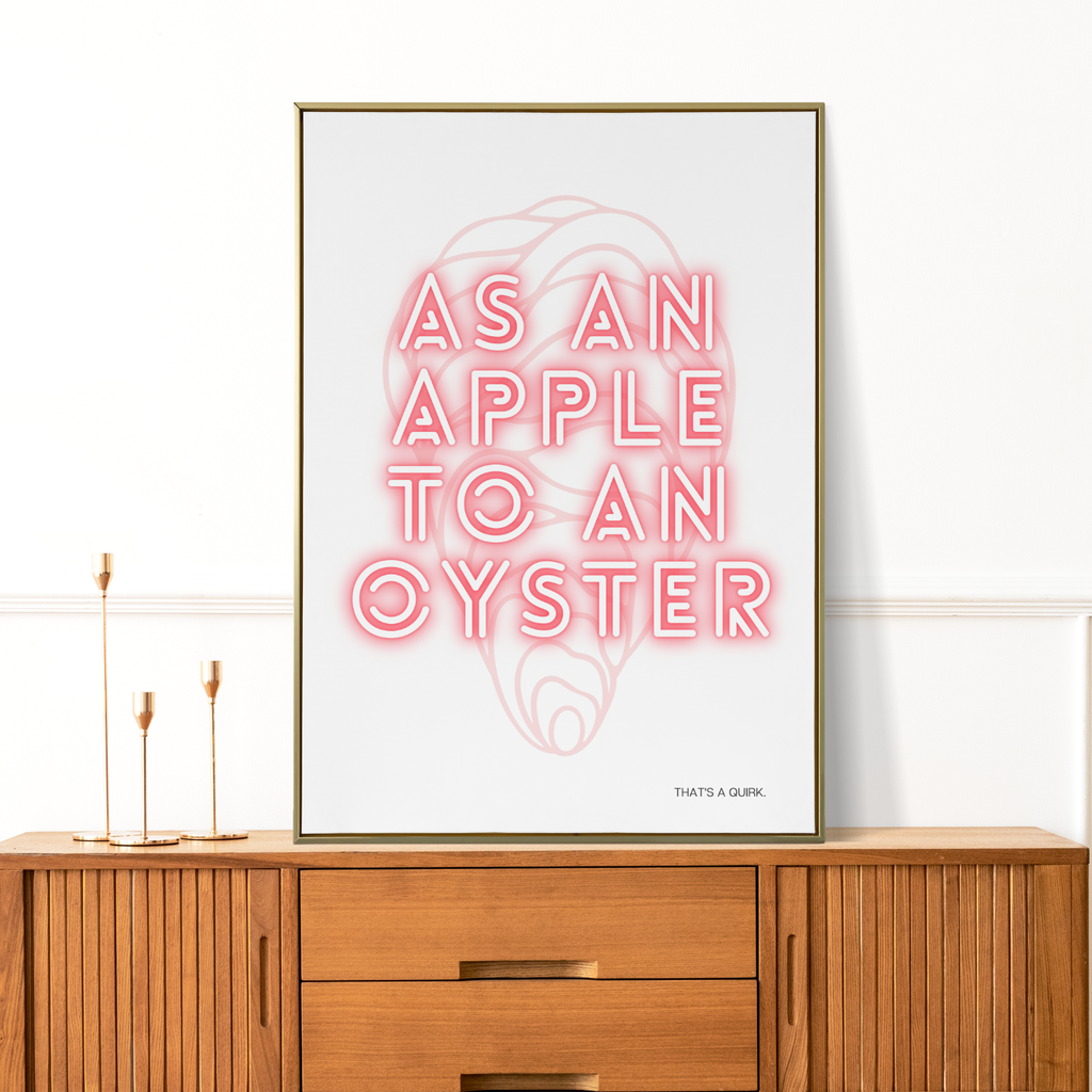 Example of 'That's a Quirk' Art Print Catalogue: Vibrant and Whimsical Posters with Old-Time Sayings for Playful Home Decor.